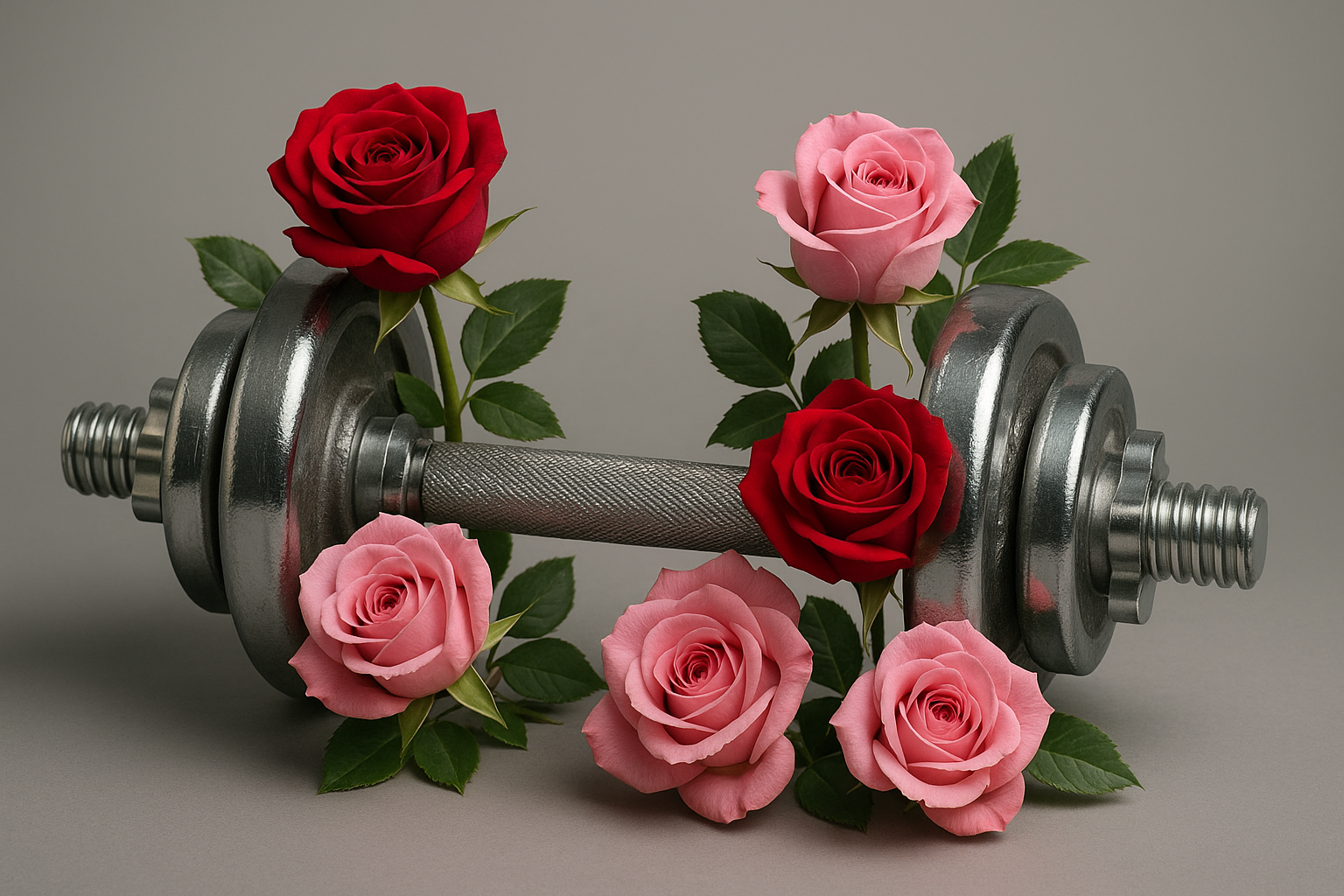 Dumbbell with roses 
